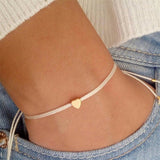 2pcs/set Minimalist Gold Silver Color Small Love Link Chain Bracelets For Women Friendship Love Charm Bracelets Bangles Jewelry
