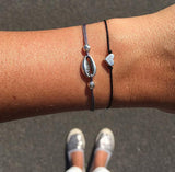 2pcs/set Minimalist Gold Silver Color Small Love Link Chain Bracelets For Women Friendship Love Charm Bracelets Bangles Jewelry