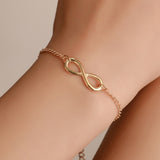 2pcs/set Minimalist Gold Silver Color Small Love Link Chain Bracelets For Women Friendship Love Charm Bracelets Bangles Jewelry