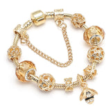 Silver Key & Lock Pendant Cham Bracelets With Rose Gold Chain Fit Fine Bracelets & Bangle For Women Lover Jewelry Dropshippng